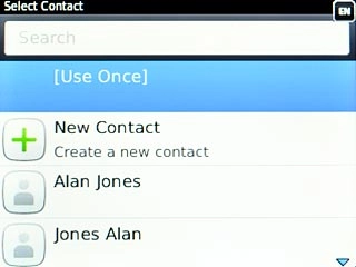 Scroll to [Use Once] and press the Navigation key.Key in +61414121121 