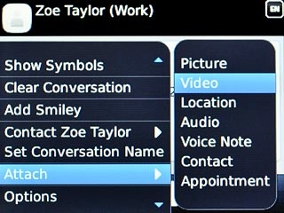 Scroll to Video and press the Navigation key.