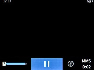 Scroll to the pause icon and press the Navigation key to stop recording.