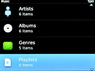 Scroll to Playlists and press the Navigation key.