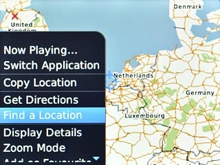 Scroll to Find a Location and press the Navigation key.