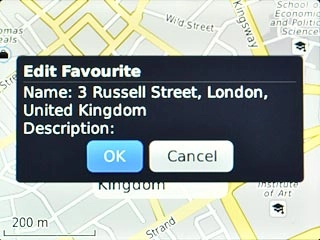 Scroll to OK and press the Navigation key.