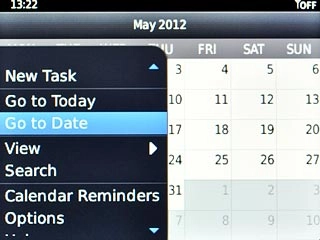 Scroll to Go To Date and press the Navigation key.