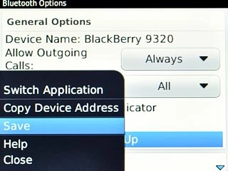 Scroll to Save and press the Navigation key.