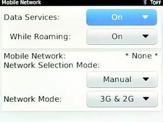Scroll to Data Services and press the Navigation key.