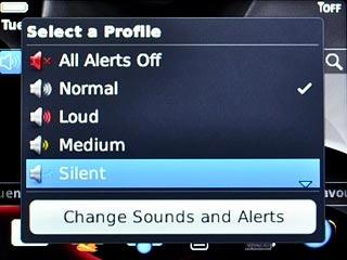 To turn on silent mode:Scroll to Silent and press the Navigation key.