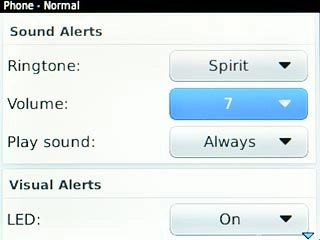 Scroll to Volume and press the Navigation key.