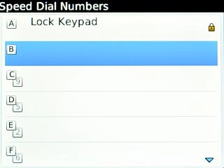 Highlight the required speed dialling key and press the Navigation key.