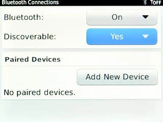 Scroll to Discoverable and press the Navigation key.