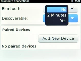 Highlight No, 2 Minutes or Yes and press the Navigation key.