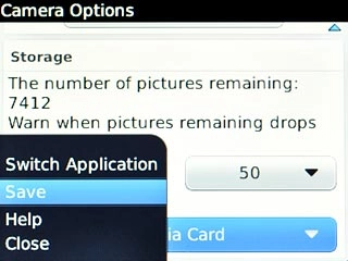 Scroll to Save and press the Navigation key.