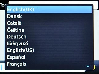 Highlight the required language and press the Navigation key.