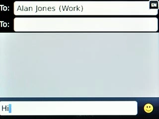Highlight the text input field and press the Menu key.
