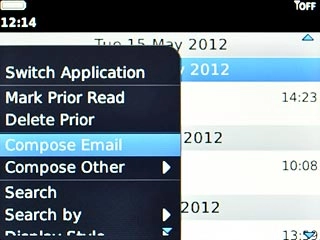 Scroll to Compose Email and press the Navigation key.