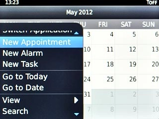 Scroll to New Appointment and press the Navigation key.