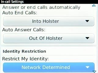 Scroll to Restrict My Identity and press the Navigation key.