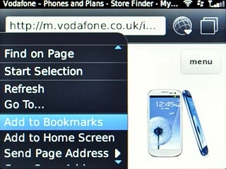 Scroll to Add to Bookmarks and press the Navigation key.