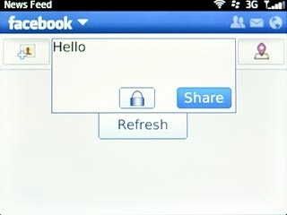 Scroll to Share and press the Navigation key.