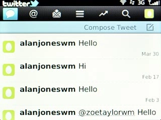 Scroll to the status updates icon (a speech bubble) and press the Navigation key.