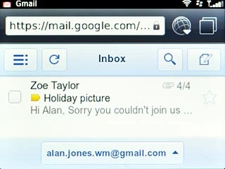 You're now logged on to Gmail and you can use the application.Please note that Gmail isn't part of the original application package and therefore only a general description is given here.You have a number of options, such as:Send email messagesRetrieve and read email messagesReply to email messagesView list of contactsSelect application settingsCreate a new Gmail account