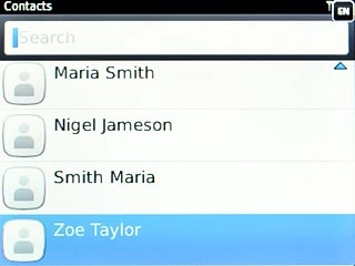 Highlight the required contact and press the Navigation key.