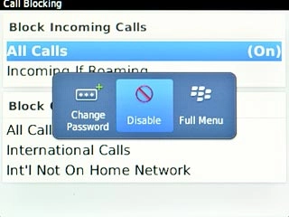 Scroll to Disable and press the Navigation key.