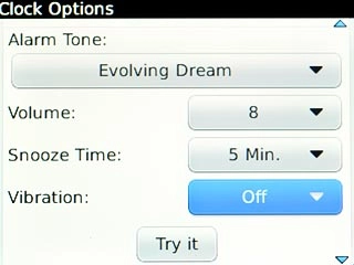 Scroll to Vibration and press the Navigation key.