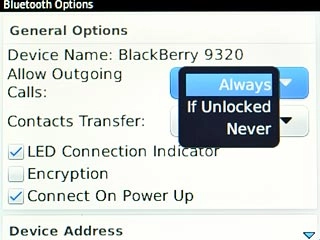 Highlight Always, If Unlocked or Never and press the Navigation key.