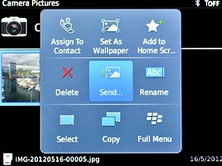 Scroll to Send... and press the Navigation key.