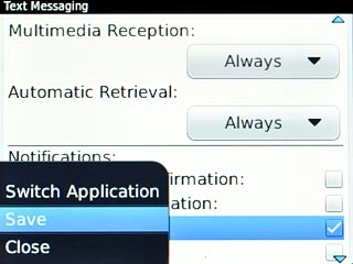 Scroll to Save and press the Navigation key.