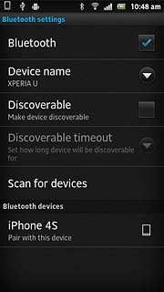 When the box next to the menu item is ticked (V), Bluetooth is turned on.