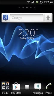 The alarm icon shows that the alarm is set.Further information:Set the alarm