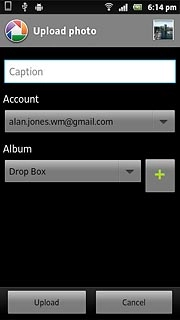 Key in text for the picture.Press Upload.