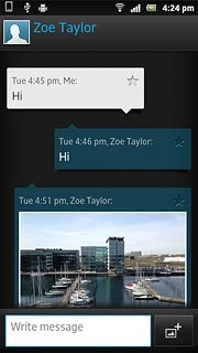 Press and hold the required text message until a pop-up menu is displayed.