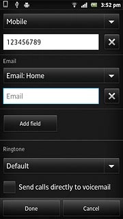 Press Email and key in the required email address.