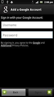 Press Password and key in the password for your Google account.