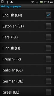 Press the box next to the required language.