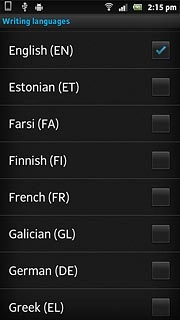 When the box next to the language is ticked (V), it's selected.