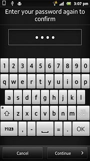 If the phone lock code is a password:Key in the current phone lock code and press Continue.
