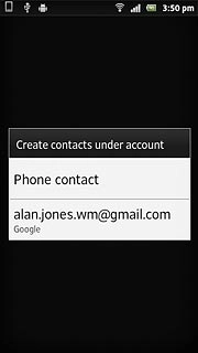 Press Phone contact or the required email account.