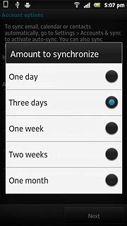 Press the required setting.
