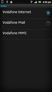 Press the field next to Vodafone Internet to fill in the field.