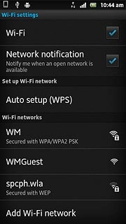 A list of Wi-Fi networks within range is displayed.Press the required Wi-Fi network.