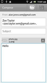 Press the send icon when you've finished your email message.