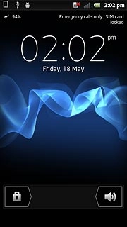 Press and drag the unlock icon right.