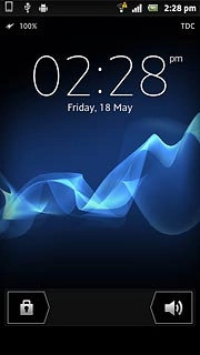 Press and drag the unlock icon right.