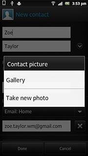 To take a new picture:Press Take new photo.