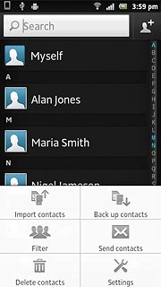 Press Back up contacts.