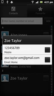 Press the required phone number, if required.