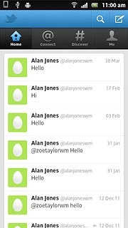 You can now use the application.Please note that Twitter isn't part of the original application package and therefore only a general description is given here.You have a number of options, such as:Write status updatesView status updates from people you followView messages sent directly to youTurn status updates on or off